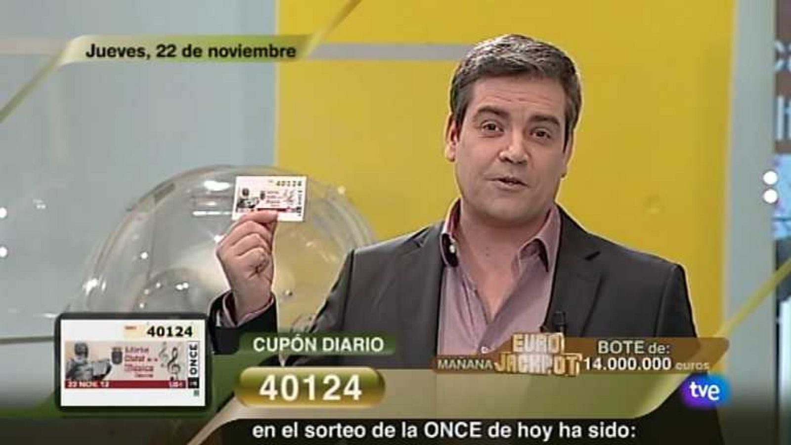 Sorteo ONCE - 22/11/12 - ver ahora