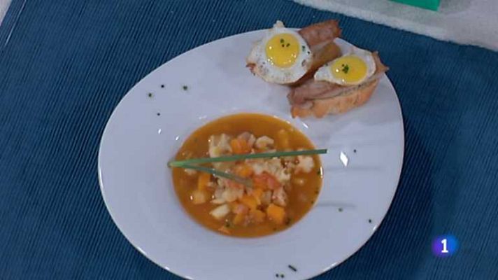 Cocina con Sergio - Sopa de calabaza con tosta de atún