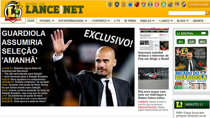 Telediario 1 - Brasil sueña con fichar a Guardiola en enero