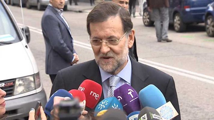 Telediario 1 - Rajoy visita al rey