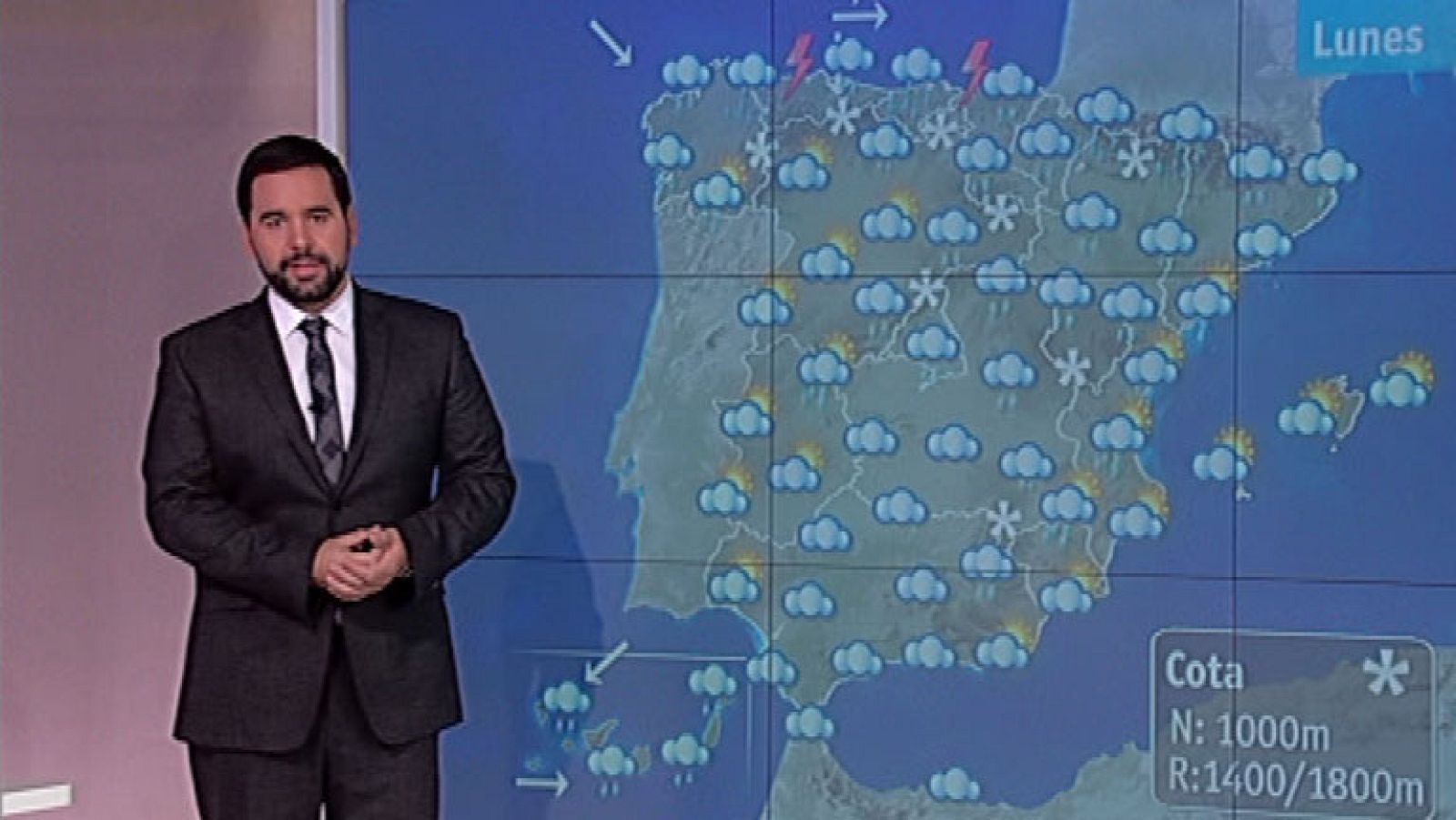 Lluvias en todo el país y nieve por encima de los mil metros en el norte
