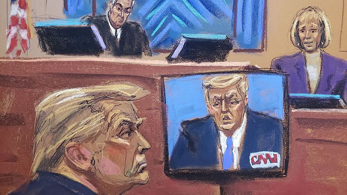 Telediario 1 - El juez amenazó con expulsar de la sala a Trump durante su juicio de difamación
