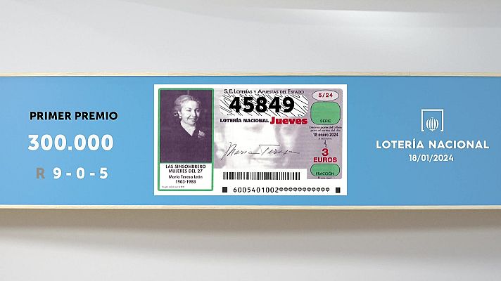 SELAE - Sorteo de la Lotería Nacional del 18/01/2024