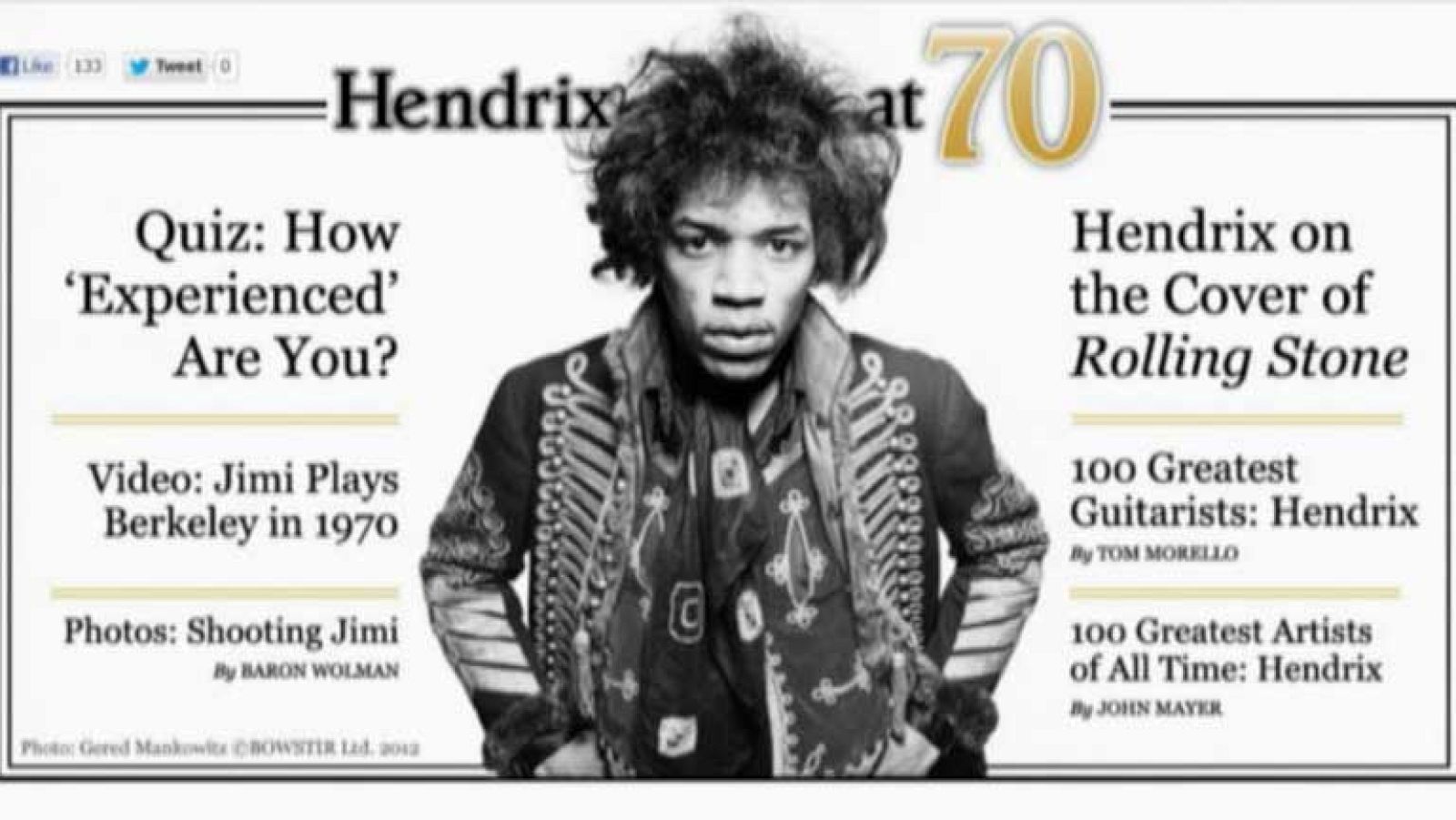 70 aniversario del nacimiento de Jimi Hendrix