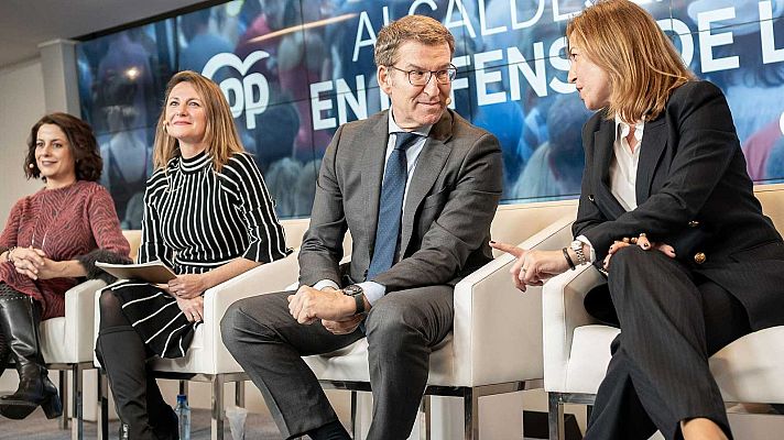 Telediario 1 - Feijóo anuncia la firma de un manifiesto de 3.000 alcaldes del PP contra la "quiebra de la igualdad" por la amnistía