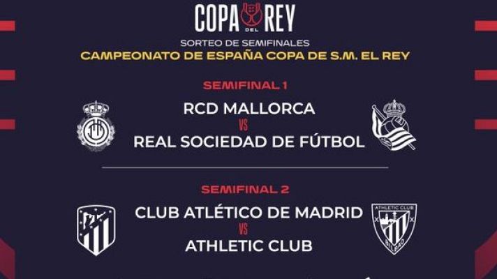 Fútbol - Mallorca-Real Sociedad y Atlético-Athletic, semifinales de Copa del Rey