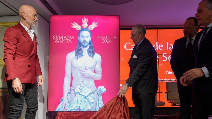 Telediario 1 - Continúa la polémica con el cartel de la Semana Santa de Sevilla: 9.000 firmas piden que se retire