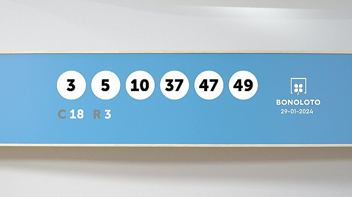 SELAE - Sorteo de la Lotería Bonoloto del 29/01/2024