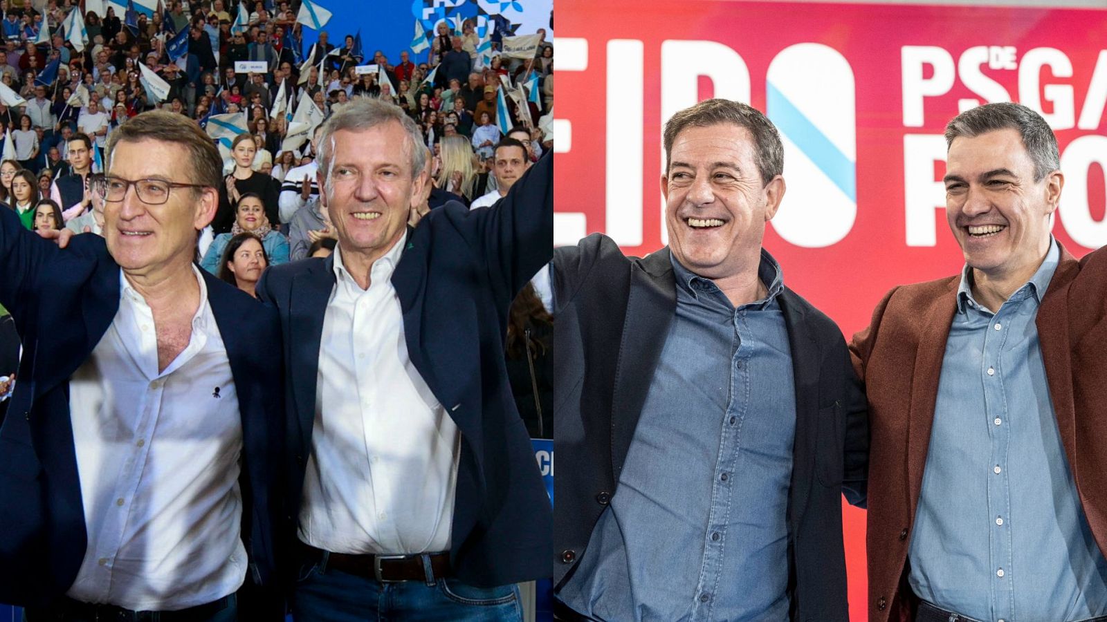 Elecciones Galicia 2024: los líderes nacionales apoyan a sus candidatos | Ver