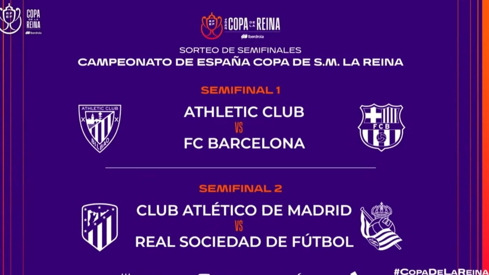 Athletic-Barça y Atlético-R. Sociedad, semis de Copa de la Reina | Ver