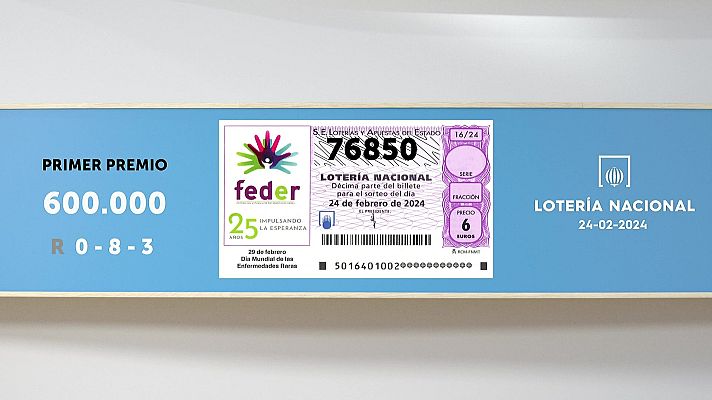 SELAE - Sorteo de la Lotería Nacional del 24/02/2024