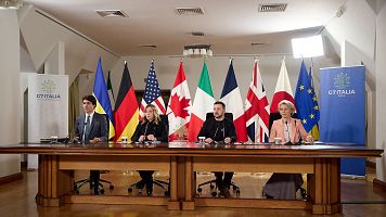Los l�deres del G7 se comprometen a seguir ayudando a Ucrania y a imponer nuevas sanciones a Rusia