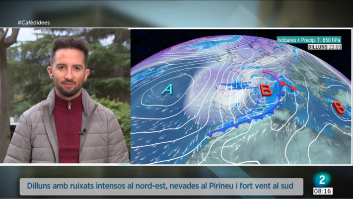El temps - Ruixats intensos abans d'una nortada amb fortes ventades i neu abundant al Pirineu