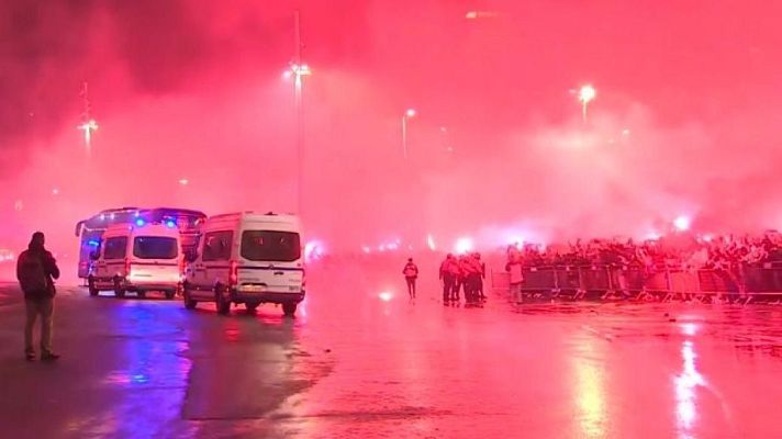 Telediario Matinal - Lamentables disturbios en San Mamés antes de la semifinal copera