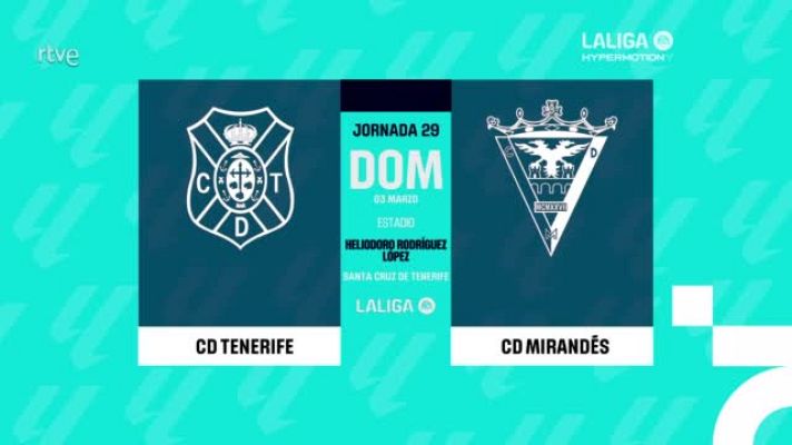 Resúmenes de LaLiga - Tenerife - Mirandés: resumen del partido, 29ª jornada