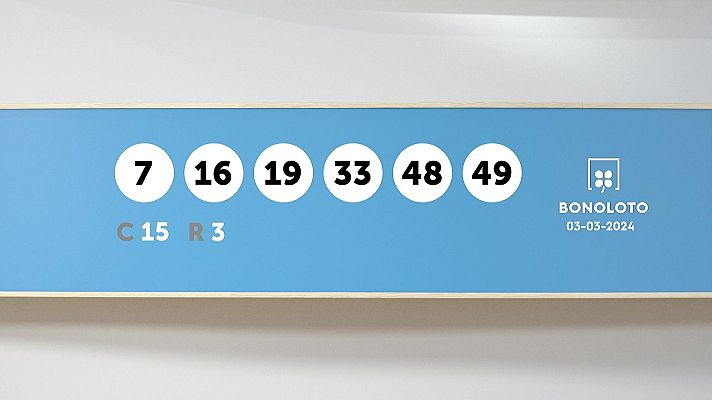 SELAE - Sorteo de la Lotería Bonoloto del 03/03/2024