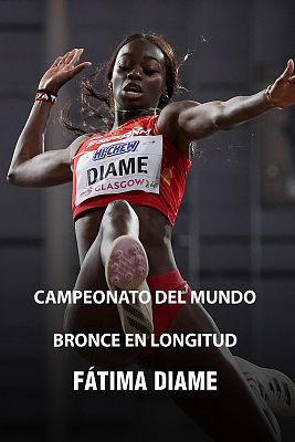 Atletismo - Fátima Diame redondea un día histórico para los saltos españoles con el bronce en longitud