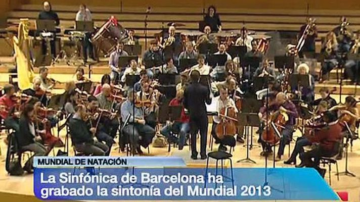 Telediario 1 - La Sinfónica de Barcelona graba la sintonía del mundial de natación
