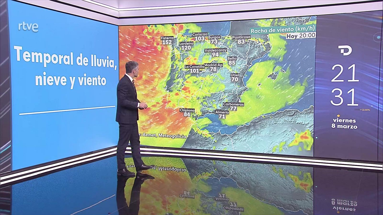 Precipitaciones localmente fuertes o persistentes en el oeste de Galicia y del sistema Central - ver ahora