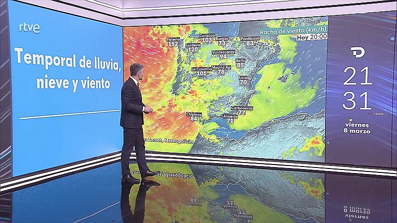 Precipitaciones localmente fuertes o persistentes en el oeste de Galicia y del sistema Central - ver ahora