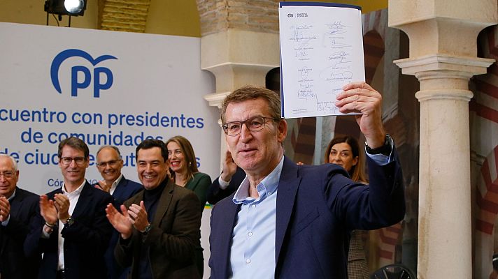 Telediario Fin de Semana - Feijóo vaticina que Sánchez "caerá" por "las mentiras y la corrupción"