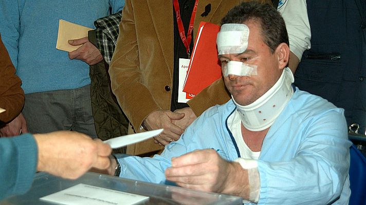 Telediario 1 - Cayetano Abad, la víctima del 11-M que pidió que lo llevaran a votar tres días después