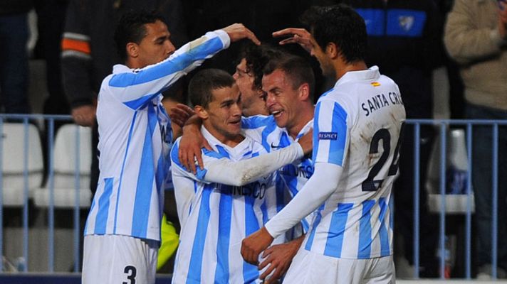 Telediario 1 - El Málaga empata con el Anderlecht y acaba invicto en Champions