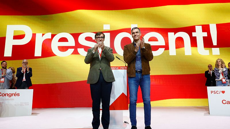 Sánchez respalda a Illa como candidato del PSC en las catalanas - Telediario Fin de Semana | Ver