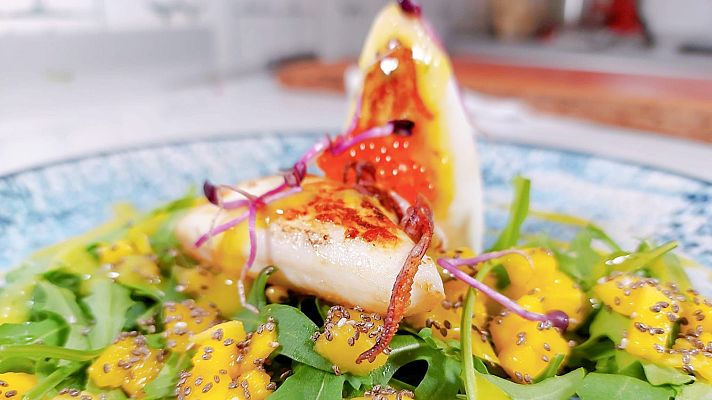 Saber vivir - Receta de ensalada de calamares y mango