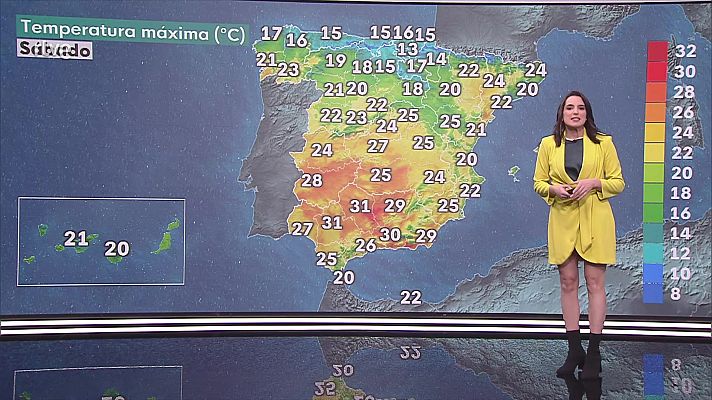 El tiempo - Descenso de las temperaturas máximas en el Cantábrico, norte de Galicia y Canarias