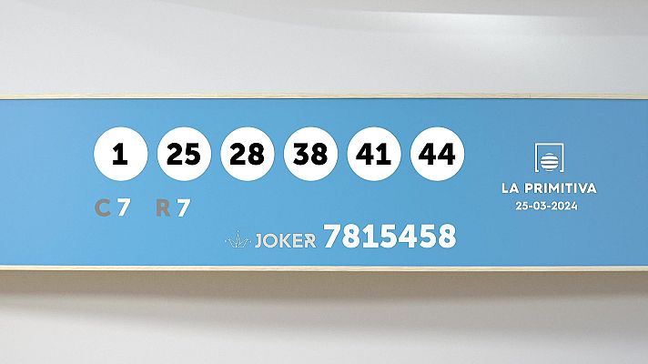 SELAE - Sorteo de la Lotería Primitiva y Joker del 25/03/2024