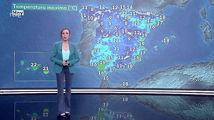 El tiempo - Descenso de las temperaturas en la Península, con nevadas significativas en montaña y en zonas llanas aledañas, con cotas de 600/1000 m
