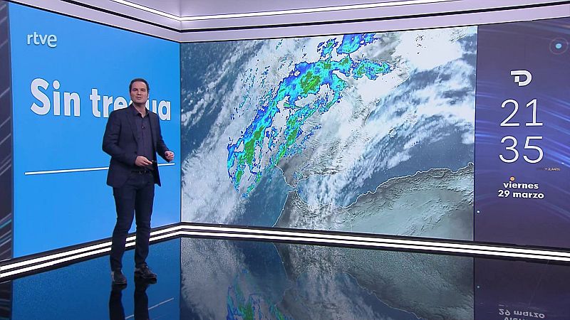 Cota de nieve bajando a 800/1400 m. Intervalos de viento fuerte en la costa de Galicia, Pirineos, Ampurdán, tercio sureste peninsular y Canarias - ver ahora