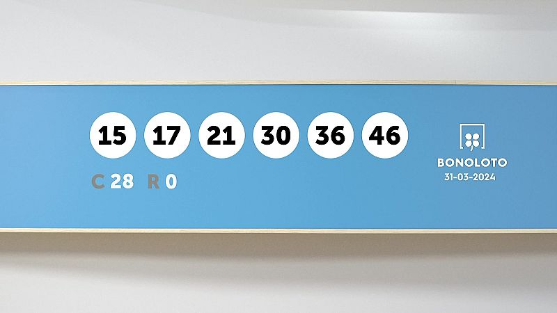 Sorteo de la Lotería Bonoloto del 31/03/2024 - Ver ahora
