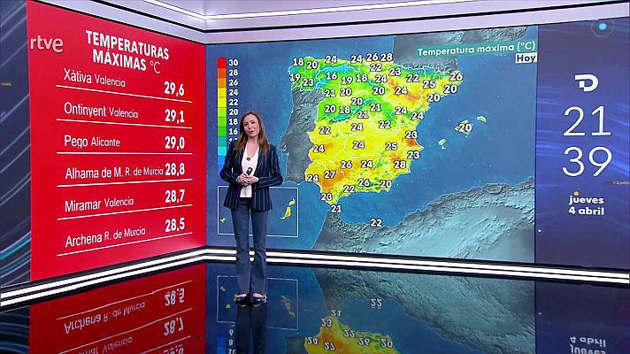 El tiempo - Las temperaturas máximas aumentarán acusadamente en el interior peninsular y en zonas del área mediterránea