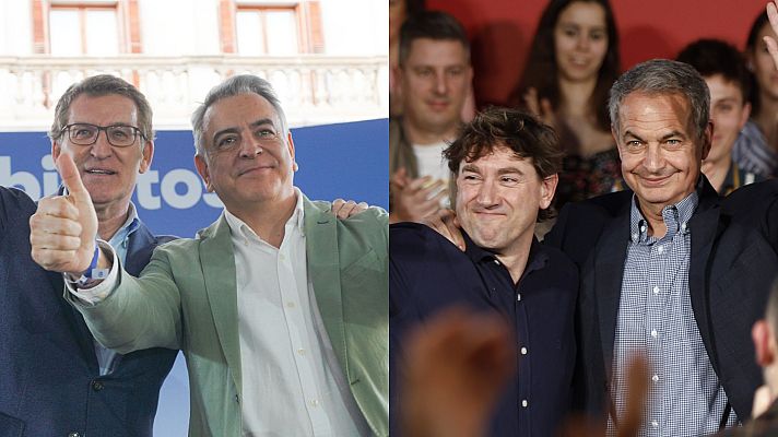 Telediario 2 - Feijóo y Zapatero entran en la campaña de las elecciones vascas arropando a sus candidatos