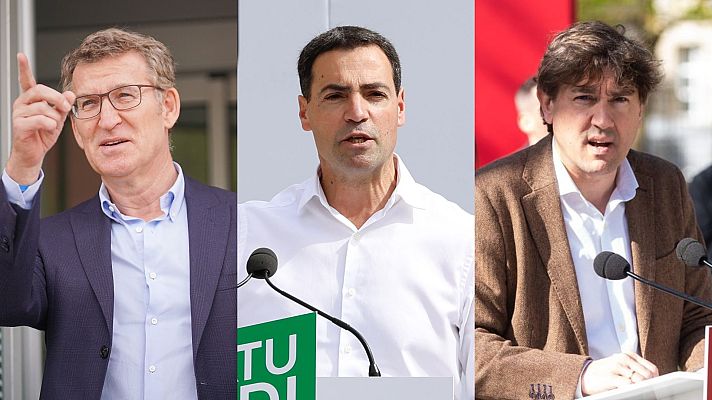 Telediario 1 - Feijóo vuelve a Euskadi a hacer campaña y los candidatos desgranan sus propuestas