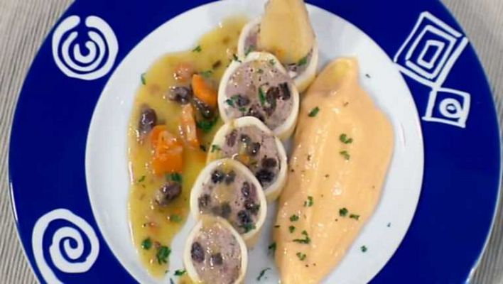 Cocina con Sergio - Calamares rellenos al cava con puré
