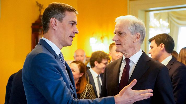 Telediario 1 - Sánchez constata el apoyo de Noruega para reconocer el Estado de Palestina