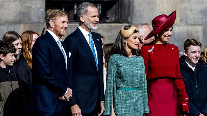 Telediario 1 - Guillermo y Máxima dan la bienvenida a los reyes de España en su visita a Países Bajos