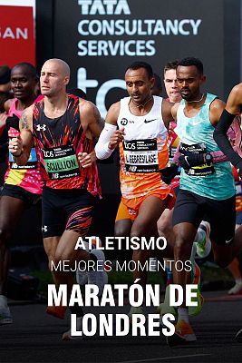Atletismo - Maratón de Londres. Llegada Prueba Masculina y Femenina en silla de ruedas