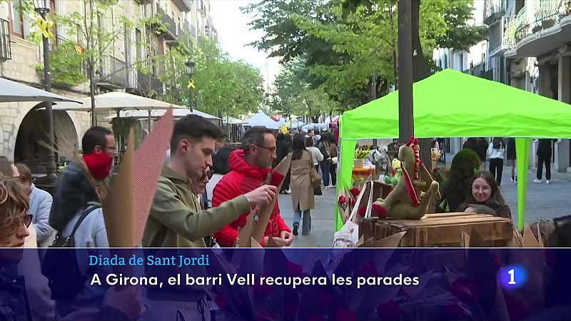 El Barri Vell de Girona recupera l'ambient de Sant Jordi - L'Informatiu | Veure