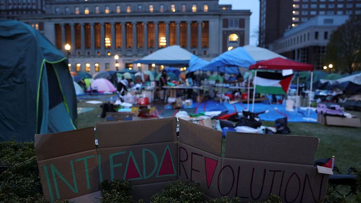 Telediario 1 - Protestas propalestinas en multitud de universidades de Estados Unidos