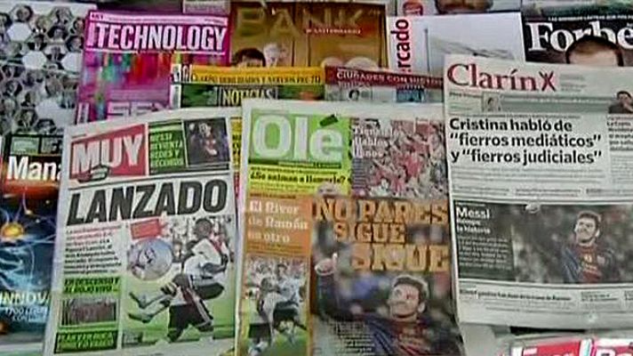 Telediario 1 - La prensa argentina cae rendida ante Messi