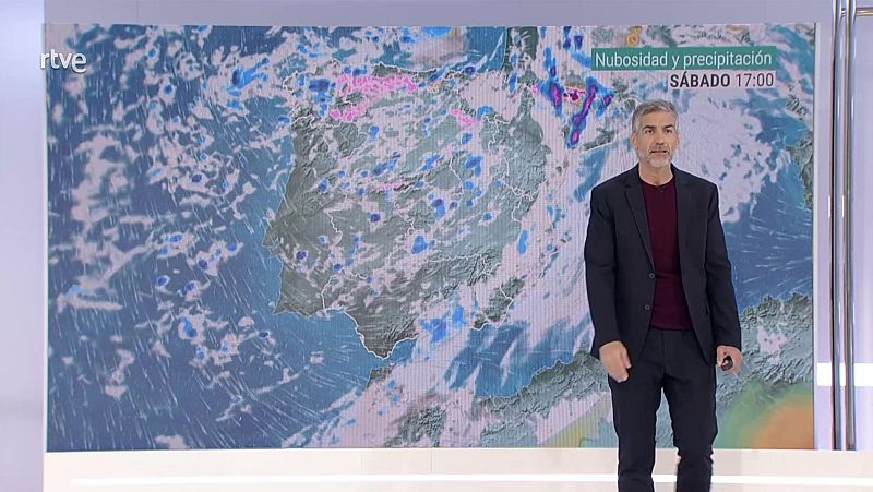 Posibilidad de algún chubasco localmente fuerte en Galicia y oeste de Asturias. Intervalos de poniente fuerte en Alborán - ver ahora