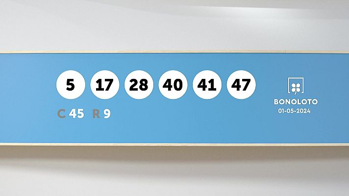 SELAE - Sorteo de la Lotería Bonoloto del 01/05/2024