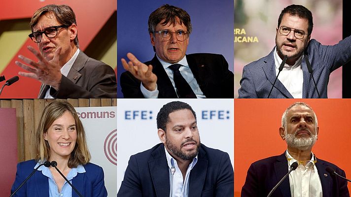 Telediario 2 - Los candidatos a las elecciones catalanas se enzarzan por los posibles pactos en el séptimo día de campaña