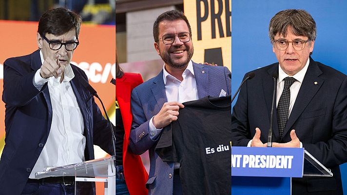 Telediario 2 - Los pactos marcan la campaña catalana después de que Illa descarte ahora un acuerdo con Junts