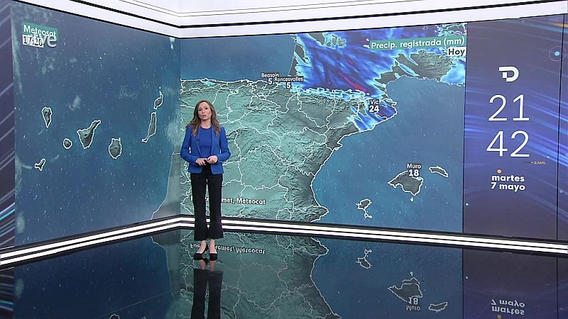 Intervalos fuertes o rachas muy fuertes, de tramontana en Ampurdán y de cierzo en el bajo Ebro - ver ahora