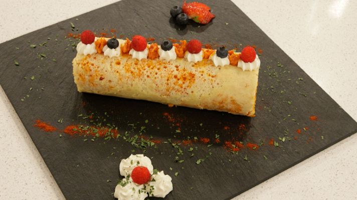 La mañana - Rollito de bizcocho dulce-salado